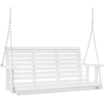 Vevor 4.5 ft Wooden Porch Swing - Heavy Duty Patio Bench Swing with 880 lbs Load Capacity for Garden and Courtyard