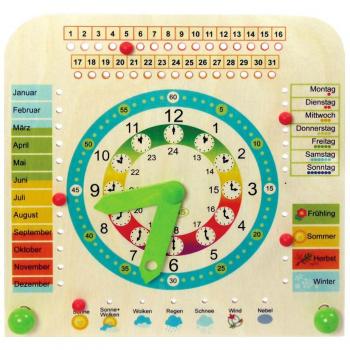 Hess Holzspielzeug 14658 - Reloj de madera para niños con soporte