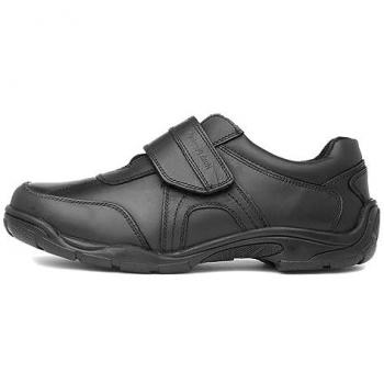 Hush Puppies Unisex Arlo Leather Memory Foam School Shoe - Black - Size UK 5 Infant