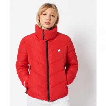 Superdry Women's Non-Hooded Red Puffer Jacket