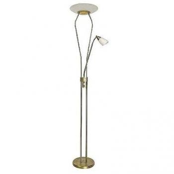 Fabrilamp Pie de Salón Wolf 18W+5W 4000K cuero con lector intensidad regulable 178x31,5x31,5 cm 1800/500 lm