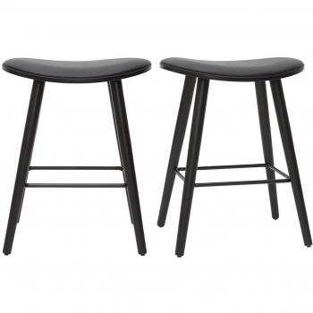 Set de 2 taburetes de cocina de diseño negro 65 cm MEADOW