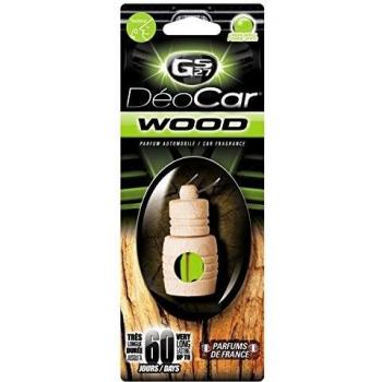 Ambientador de coche Deocar Wood - Difusor de madera - Perfume francés 100% - Monoï y Manzana Verde