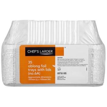 Despensa 35 Oblong Foil Bandejas de chef con tapas 197mm