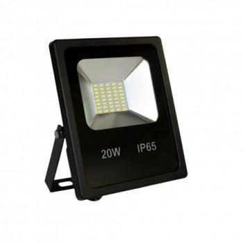 Proyector LED 20W Luz Fría IP66 Alta Eficiencia Exterior 155x185x45mm