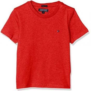 Tommy Hilfiger T Camiseta Básica de Manga Corta, Rojo
