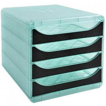 Exacompta 3103714d Big-Box Office Individual Subwoofer con 4 cajones, formato A4 + verde botella/negro