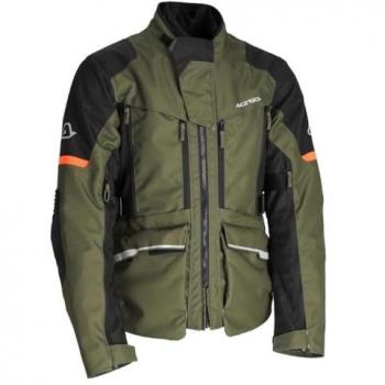 Chaqueta de Moto Textil Impermeable Acerbis X-Rover Verde-Naranja (Talla M)