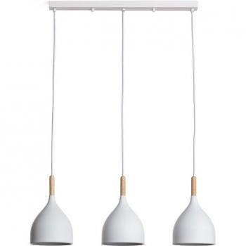 Lámpara Colgante Metal y Madera Karlek Blanco