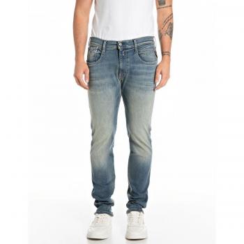 Jeans Slim Fit Replay Anbass Hyperflexx Azul 34/L32 con 5 Bolsillos