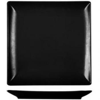 H&H H&H Boston - Plato de Fruta, Negro, Cuadrado 18 x 18 cm, cerámica