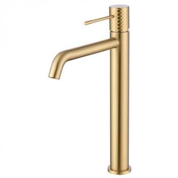 Grifo Monomando Lavabo Alto Génova Oro Cepillado IMEX BDG053-3OC