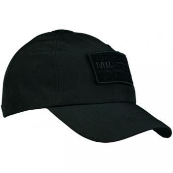 Gorra Táctica Softshell Negra de Alto Rendimiento, 96% Poliéster, 4% Elastán