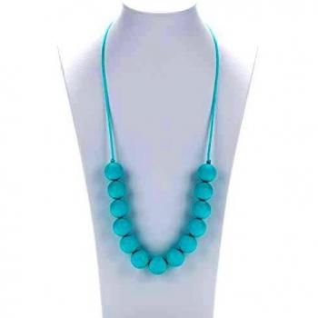 Collar Mordedor Lactancia Prenatal de Silicona Antibacteriana - Sin BPA, Hipoalergénico, Ecológico, Vegano - Ayuda a Prevenir el Dolor de Dientes y Encías del Bebé, Estimula la Dentición - Turquesa
