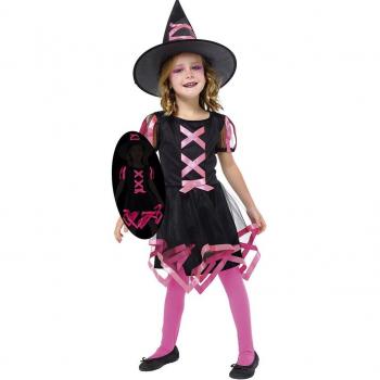 Disfraz de Bruja Cuca Rosa para niña