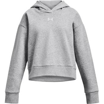 Under Armour Girls' Rival Fleece Crop Hoodie - Unisex, Grey, Youth Size 10-12 Years