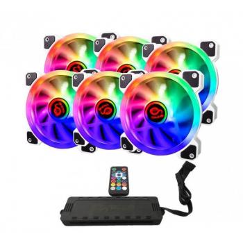 Kit de refrigeración Talius Iris Spectrum ARGB con 6 ventiladores suplementarios de 120 mm en color blanco