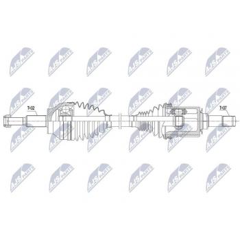 Árbol de transmisión NTY NPW-CH-032 para Jeep Grand Cherokee y Dodge Durango 3.0CRD, 3.6, 5.7 (2010-2017)