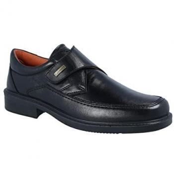 Zapato de Vestir para Hombre LUISETTI con Velcro de Piel Confort 0108 Color Negro