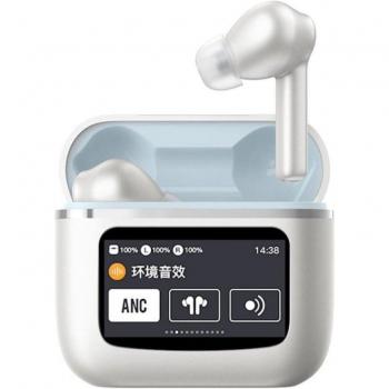 Klack T68 Pro Auriculares Inalámbricos Bluetooth con Cancelación Activa de Ruido ANC y Pantalla LED a Color Blancos