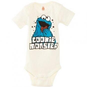 Logoshirt Body para bebé Monstruo de Las Galletas - Barrio Sésamo - Sesame Street - Cookie Monster - Pelele para bebé - Blanco Antiguo - Diseño Original con Licencia, Talla 98/104, 2-4 años