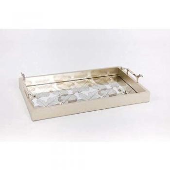 Bandeja Madera y Mdf Vintage  Plata Oro50 x 30 x 10 cm