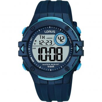 Lorus R2325PX9 Sports Watch - Blue Strap, Blue LCD Dial Unisex