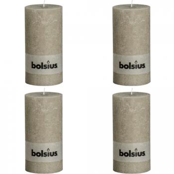 4 x Bolsius Vela del Pilar Rústica 200 x 100 mm Guijarro Gris