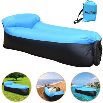iRegro Sofa Hinchable, portátil impermeable Durable ligero poliéster sofá al aire libre aire con almohada para Camping, playa, parque, patio