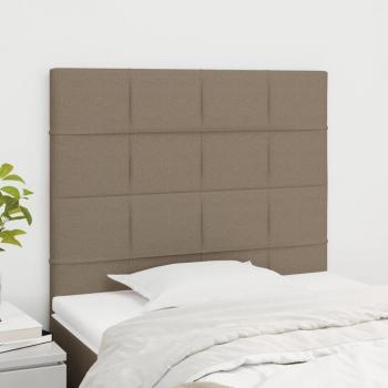 Cabeceros de tela gris taupe vidaXL - 2 unidades, dimensiones 90x5x78/88 cm