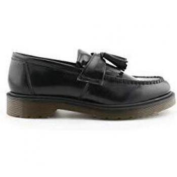 Dr. Martens Adrian Black Polished Smooth Leather Moccasins with Tassels - Size 41
