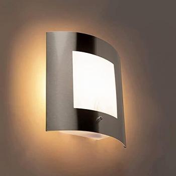 Aplique de acero IP44 con sensor crepuscular - EMMERALD 1
