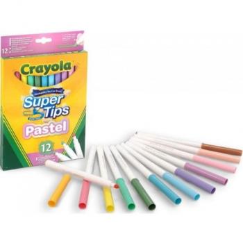 ESTUCHE 12 ROTULADORES SUPER PUNTA LAVABLES COLORES PASTEL