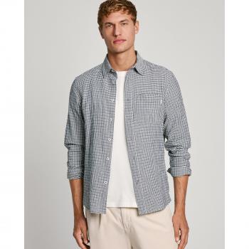 Camisa de hombre Pepe Jeans regular fit con estampado de cuadros blanca Mick