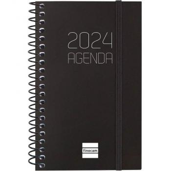 Finocam Agenda Espiral Opaque E3 Semana Vista Horizontal 79x127mm Negro 2024