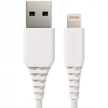 AmazonBasics – Cable de USB A a Lightning, con certificación MFi de Apple - Blanco, 0,9 m