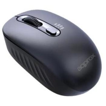 Ratón óptico inalámbrico Approx XM200 2.4GHz Negro