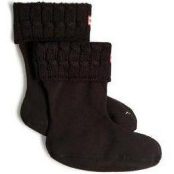 Hunter Women's Short Boot Socks with Fold Down Cuff Black