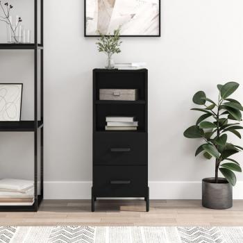 Aparador de madera contrachapada negro 34,5x34x90 cm Mueble de Almacenaje de Salón, Buffet para salón, Armario Auxiliar, Armario de Almacenamiento