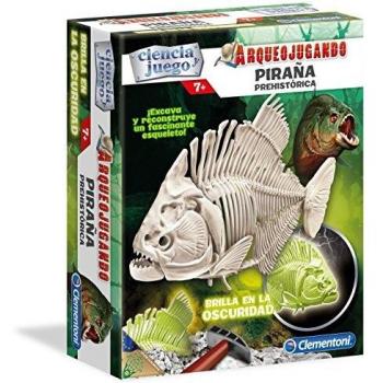 Clementoni - Arqueojugando Piraña Fluorescente, Juego Educativo