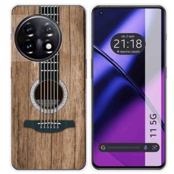 Funda de Silicona para OnePlus 11 5G con Diseño de Madera y Dibujos