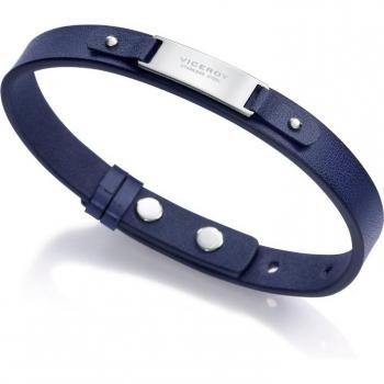 Pulsera de hombre Viceroy Heat con piel azul y placa de acero