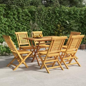 vidaXL 6-Piece Folding Garden Chairs Set, Solid Teak Wood, 47x63x90 cm