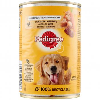 Pedigree Comida Húmeda para Perros Adultos con Pollo y Zanahoria en Gelatina 400g