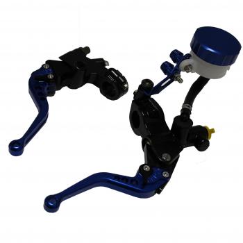 'sclmotor® Azul motocicleta Power Sports 7/8 lateral freno Master Cilindro palanca ajustable Freno Klamm palanca universal para Honda Yamaha Kawasaki KTM