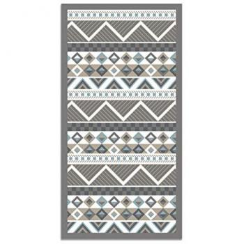 Alfombra Vinílica Azteca Azul 200 x 250 cm - Antideslizante, Antihongos e Ignífuga - Ideal para Cocina y Salón