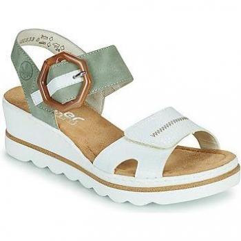 Sandalias de cuña Rieker SOLLA para mujer, color verde, cómodas y veraniegas, talla 38