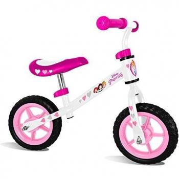 Bicicleta Infantil Disney Princesas 12 Pulgadas con Ruedas y Diseño en Blanco/Rosa