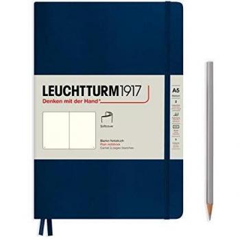 Navy A5 Softcover Blank Notebook by Leuchtturm1917