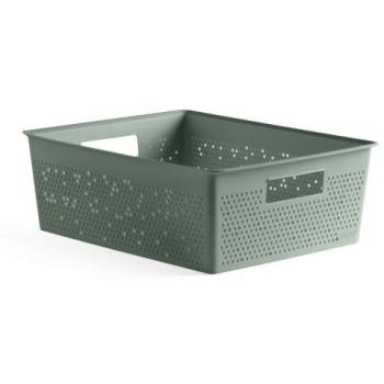 Cesta Organizadora Rectangular Bohol Verde Sage 12L, Plástico Reciclado, Libre de BPA - Tatay